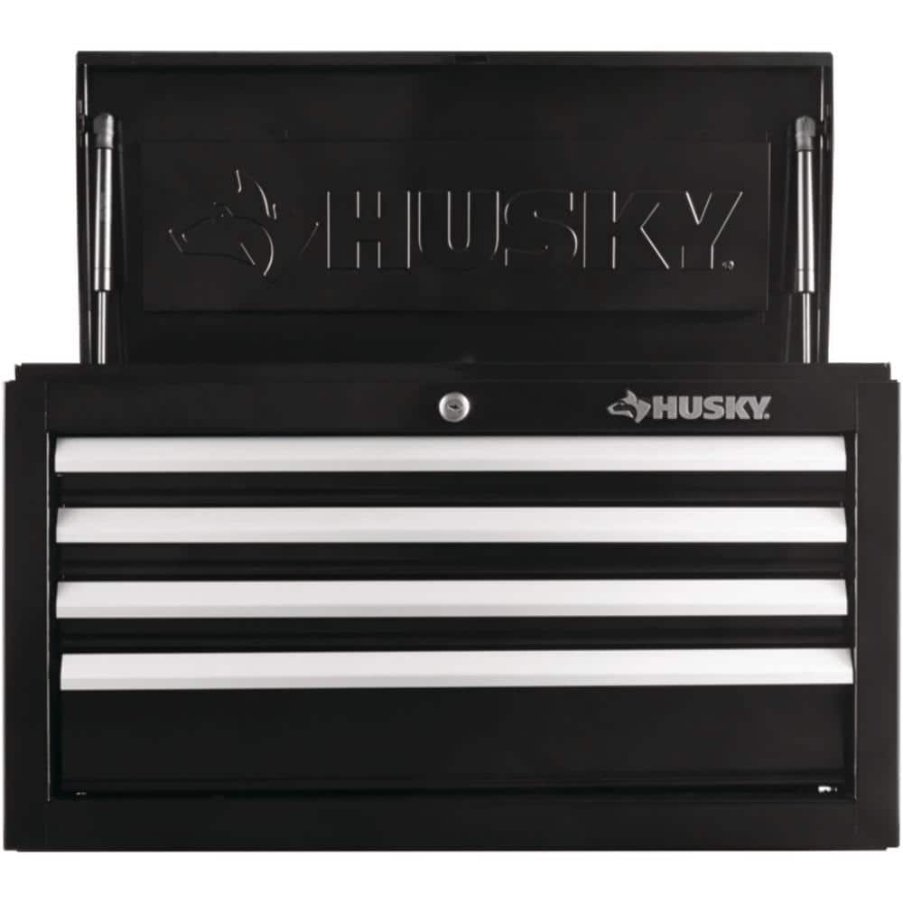 26 in. W x 12 in. D Standard Duty 4 Drawer Top Tool Chest in. Gloss Black