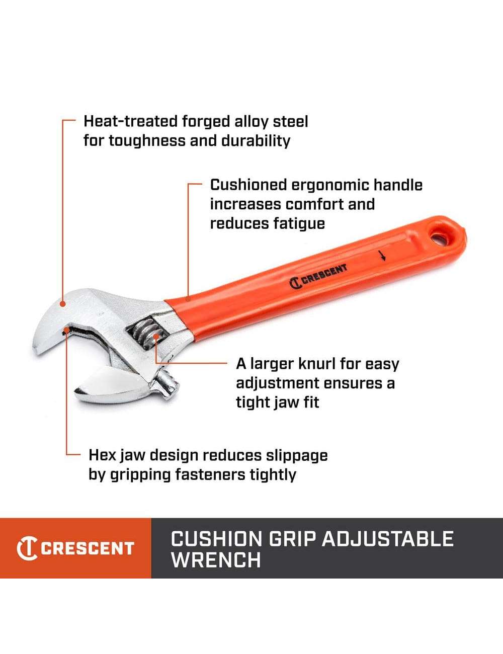 6 in. and 10 in. Chrome Cushion Grip Adjustable Wrench Set (2-Piece)