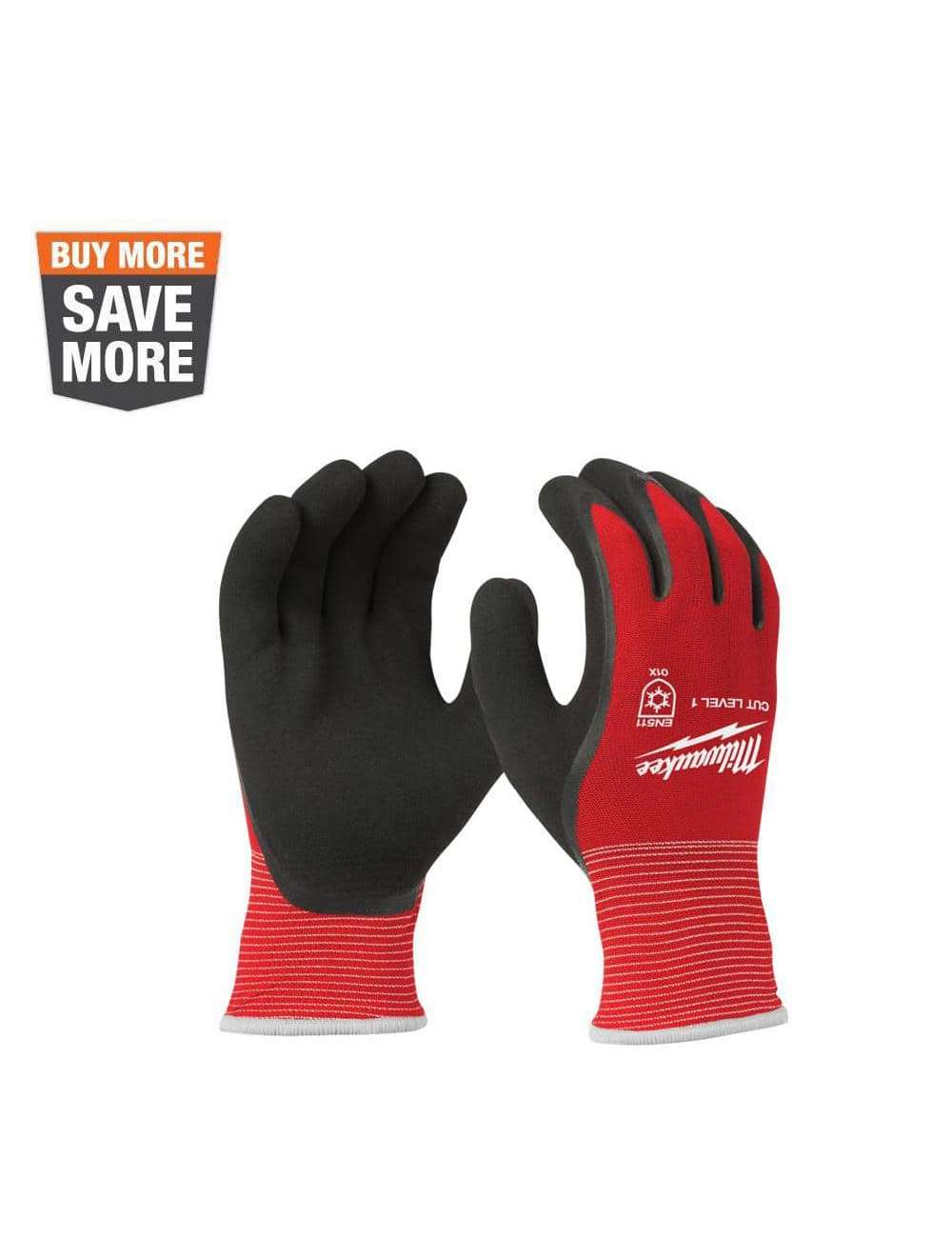 X-Large Red Latex Level 1 Cut Resistant Insulated Winter Dipped Work Gloves