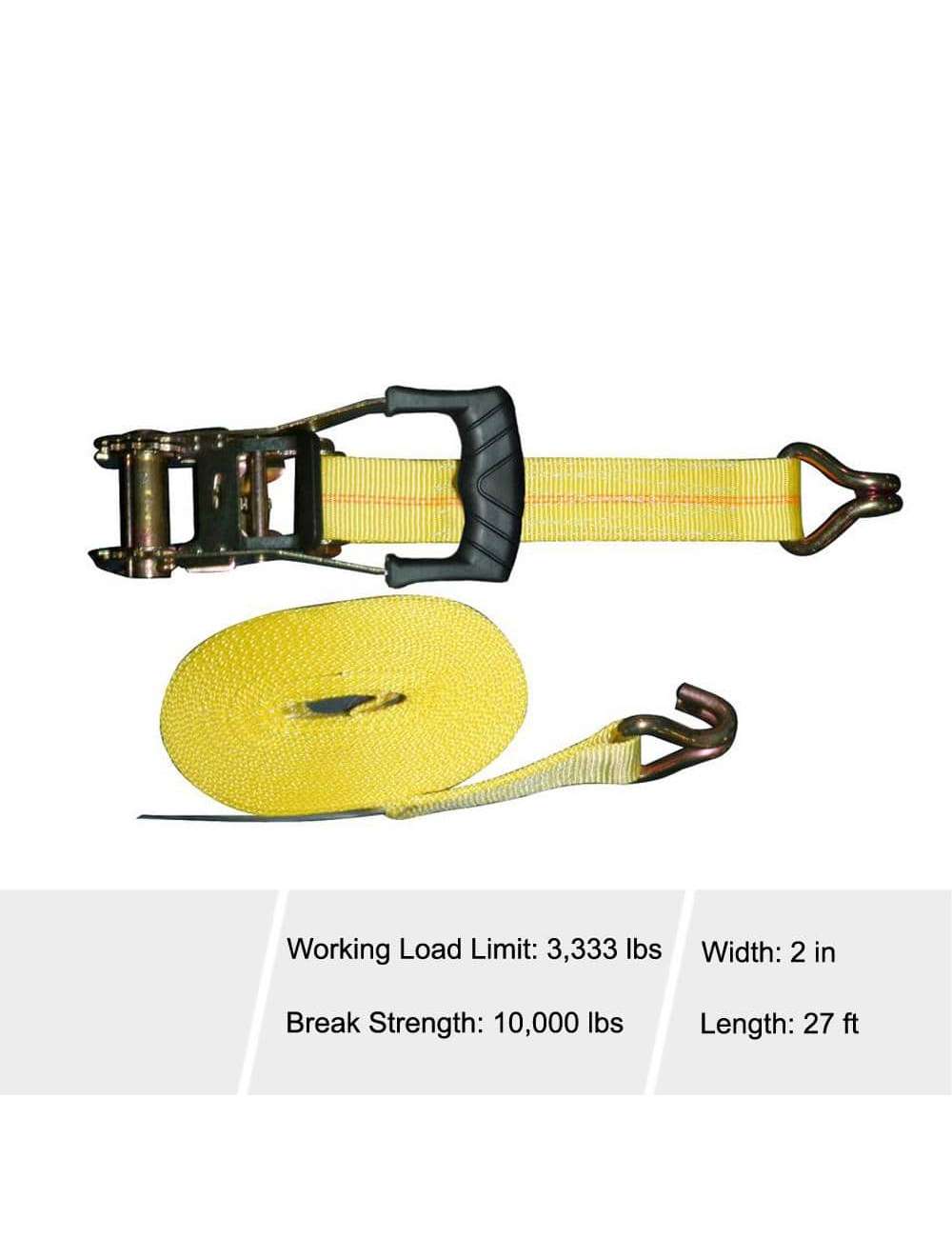 27 ft. x 2 in. Heavy-Duty Ratchet Tie-Down Strap with J Hook