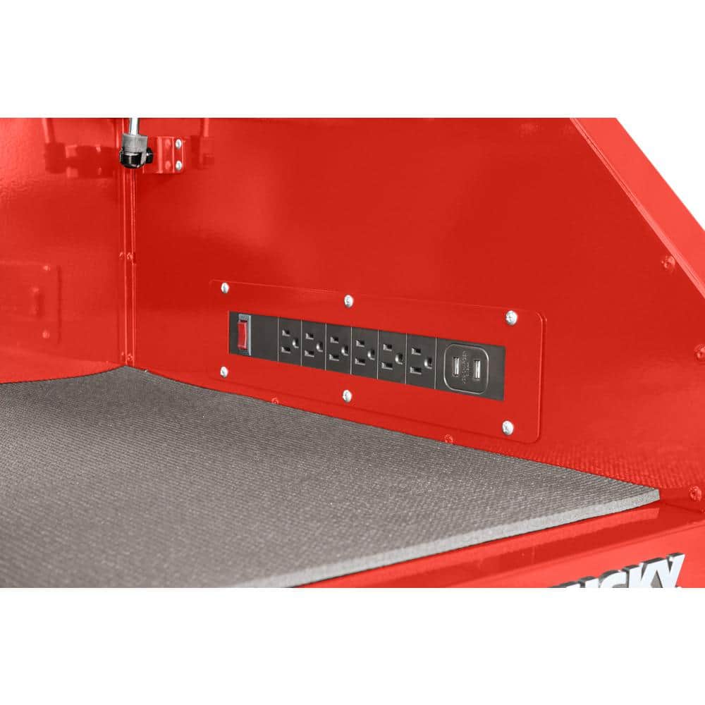 41 in. W x 24 5 in. D Standard Duty 16 Drawer Combination Rolling Tool Chest and Top Tool Cabinet Set in. Gloss Red