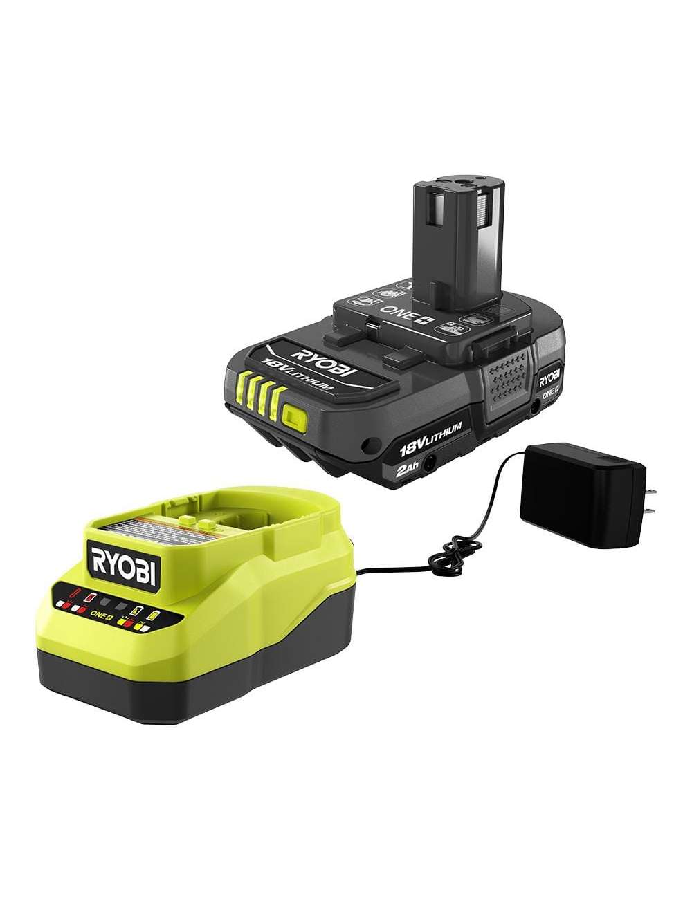 ONE+ 18V Lithium-Ion 2.0 Ah Compact Battery and Charger Starter Kit