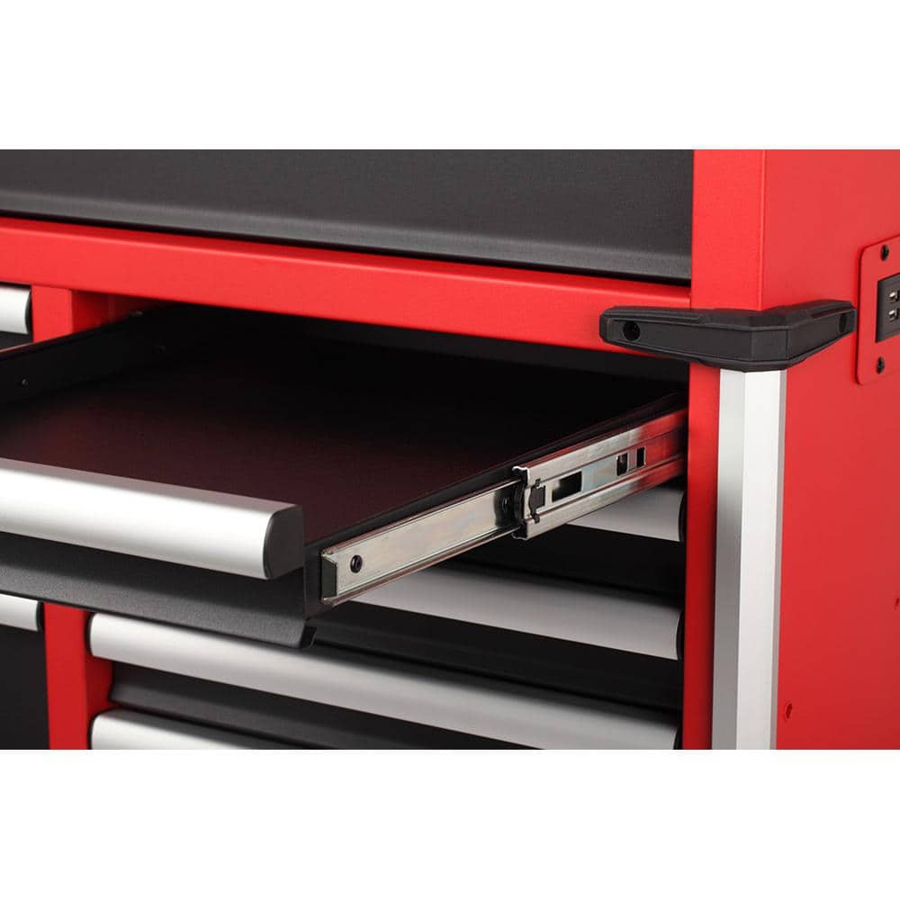 High Capacity 52 in. 11 Drawer Tool Chest Mobile Workbench Cabinet Clamp Ready Wood Top