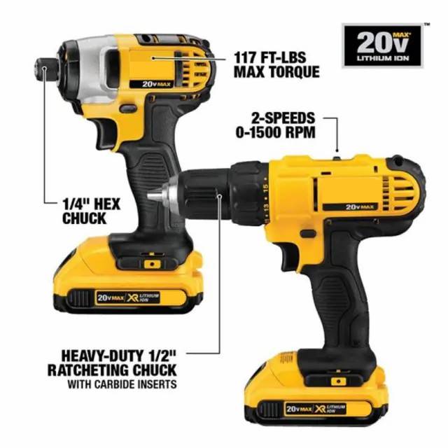 🔥(32-Tool Set )💥Clearance Sale🔥DE 20-VOLT MAX LITHIUM ION BEST CORDLESS COMBO KIT