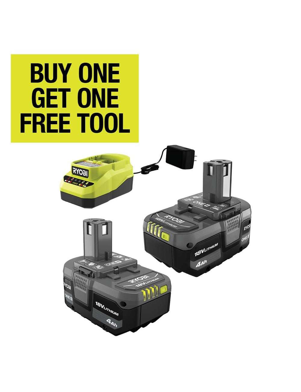ONE+ 18V Lithium-Ion 4.0 Ah Battery (2-Pack) and Charger Kit