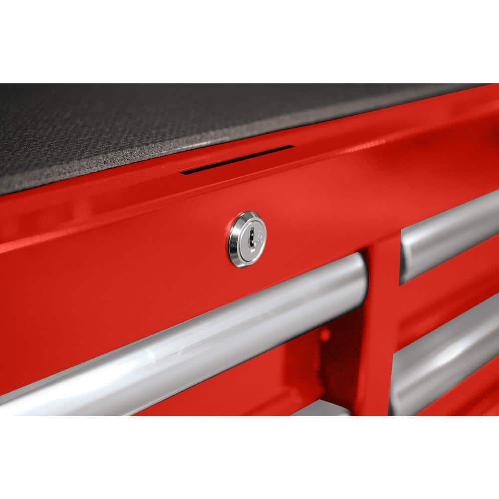 41 in. W x 24 5 in. D Standard Duty 16 Drawer Combination Rolling Tool Chest and Top Tool Cabinet Set in. Gloss Red