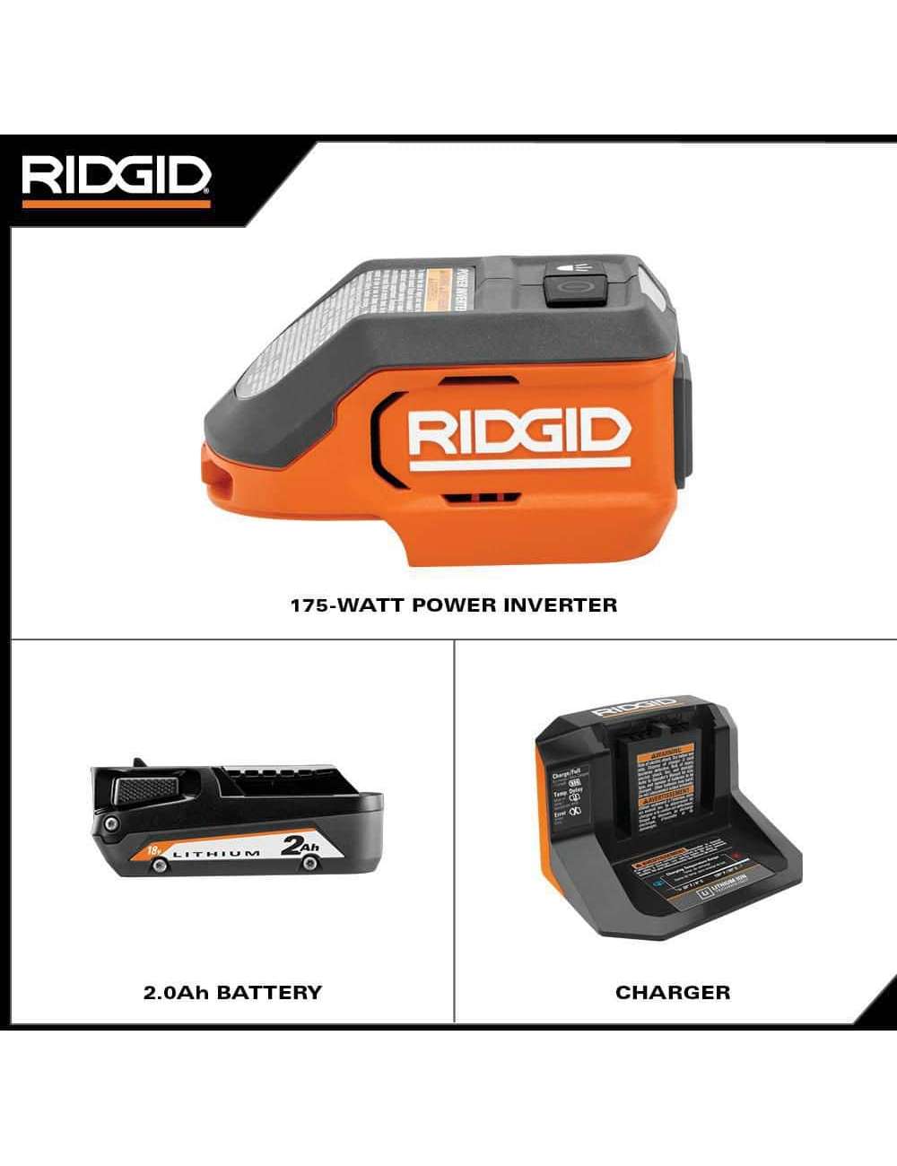 18V Cordless 175-Watt Power Inverter Kit with 2.0 Ah Battery and Charger
