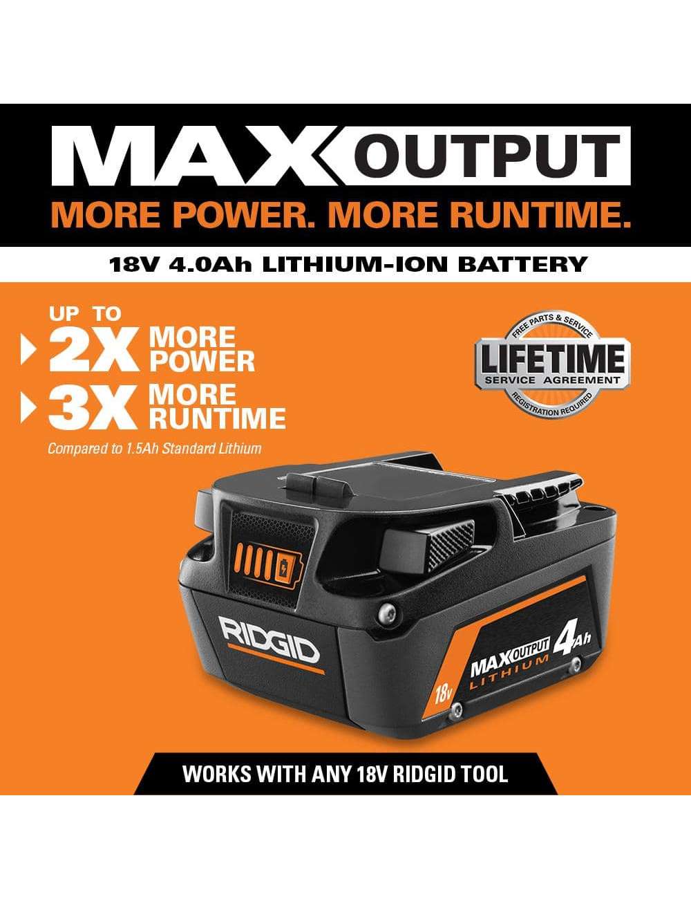 18V 4.0 Ah MAX Output Lithium-Ion Battery