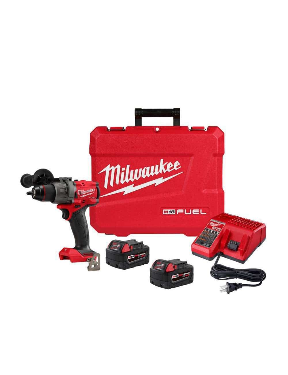 M18 FUEL 18V Lithium-Ion Brushless Cordless 1/2 in. Drill/Driver Kit W/(2) 5.0Ah Batteries, Charger, and Hard Case