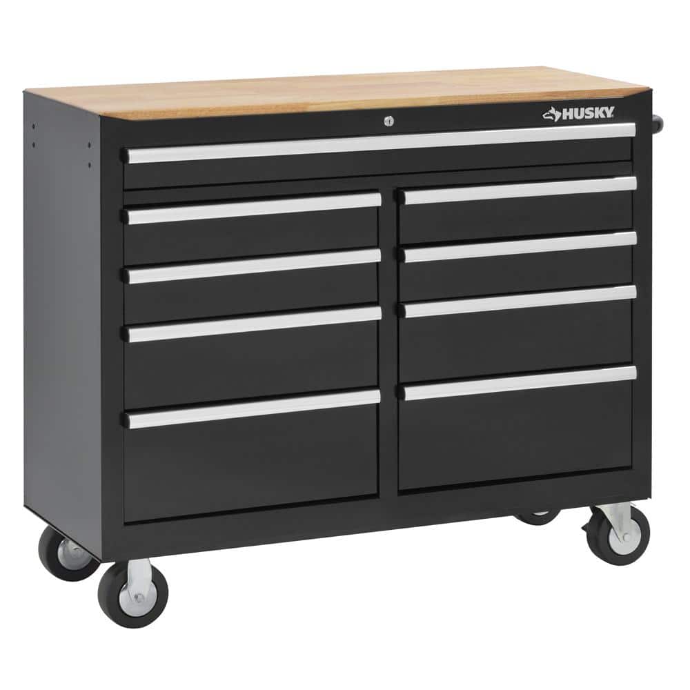 46 in. 9 Drawer Solid Front Mobile Workcenter