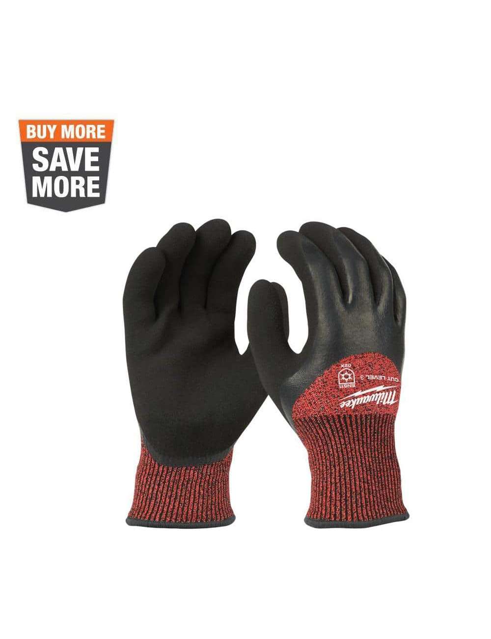X-Large Red Latex Level 3 Cut Resistant Insulated Winter Dipped Work Gloves