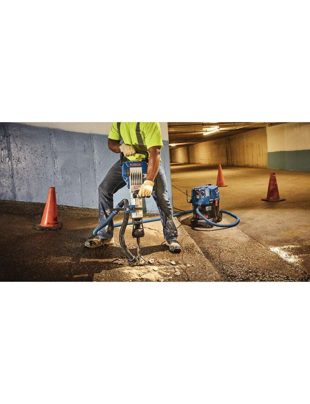 15 Amp 1-1/8 in. Corded Concrete Electric Hex Breaker Hammer Kit with Hard Carrying Case with Wheels