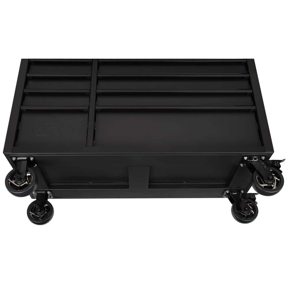 52 in. W x 21 5 in. D Heavy Duty 15 Drawer Combination Rolling Tool Chest Top Tool Cabinet with LED Light in. Matte Black