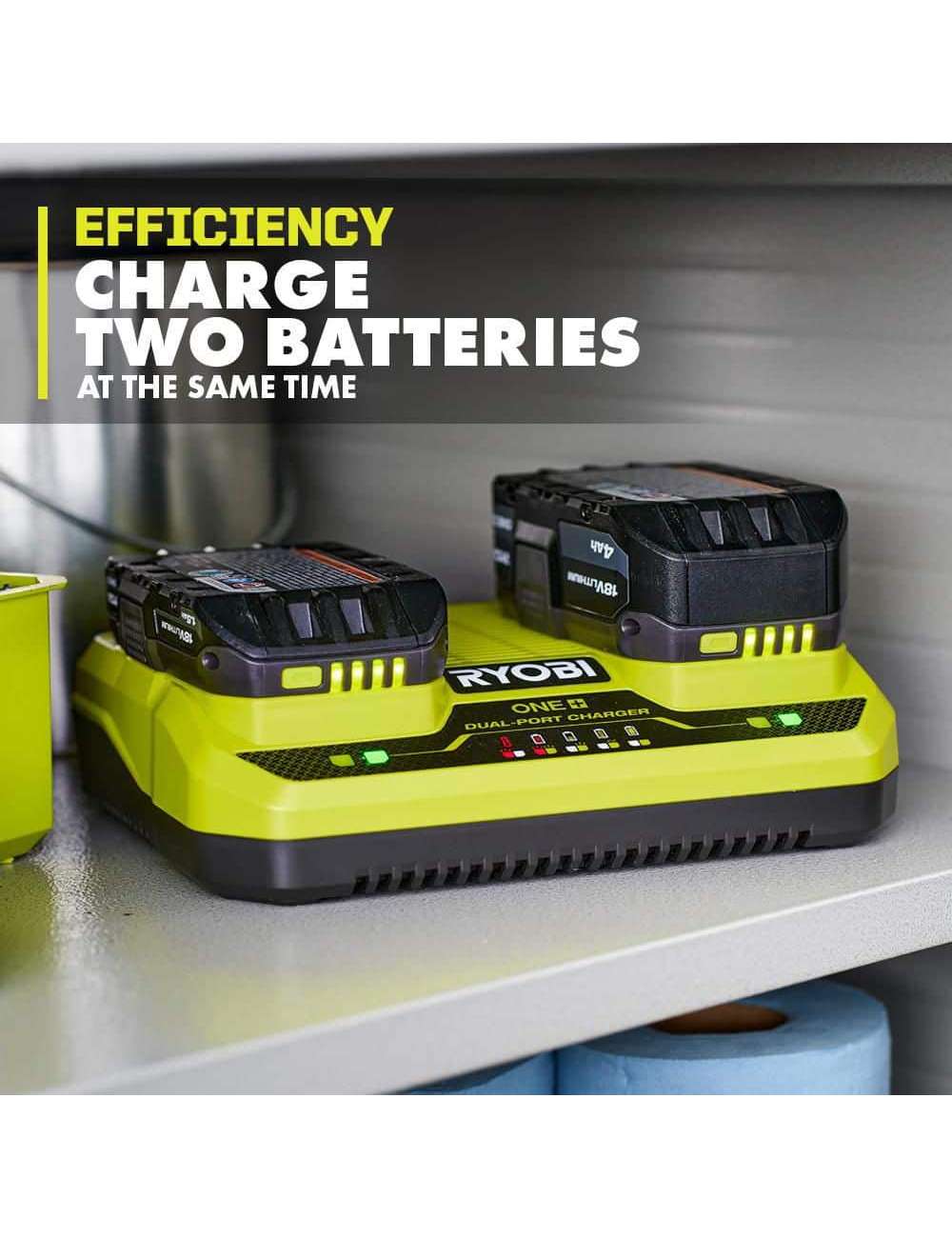 ONE+ 18V (6) 1.5 Ah Batteries with Dual-Port Charger Starter Kit