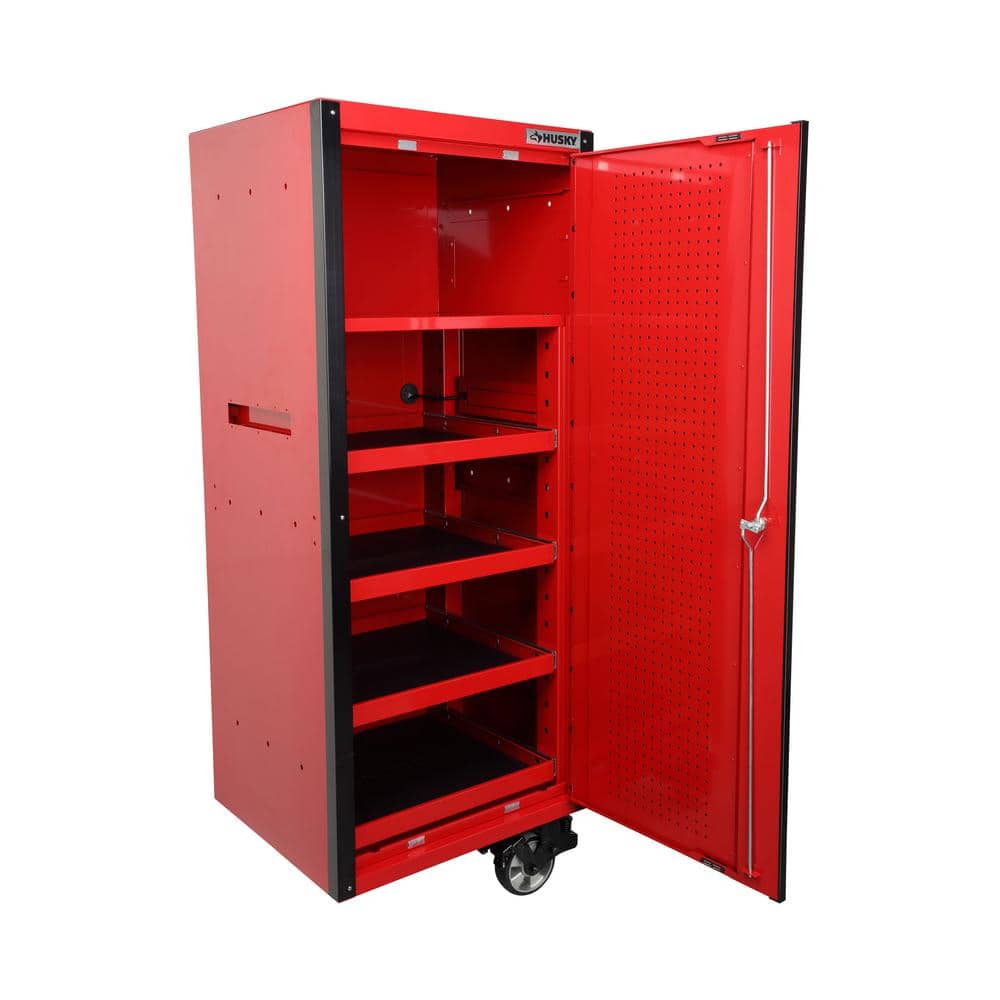 72 in. W x 24 5 in. D Professional Duty 20 Drawer Mobile Workbench Combo w 2 Side Lockers 2 Top Lockers and Top Hutch
