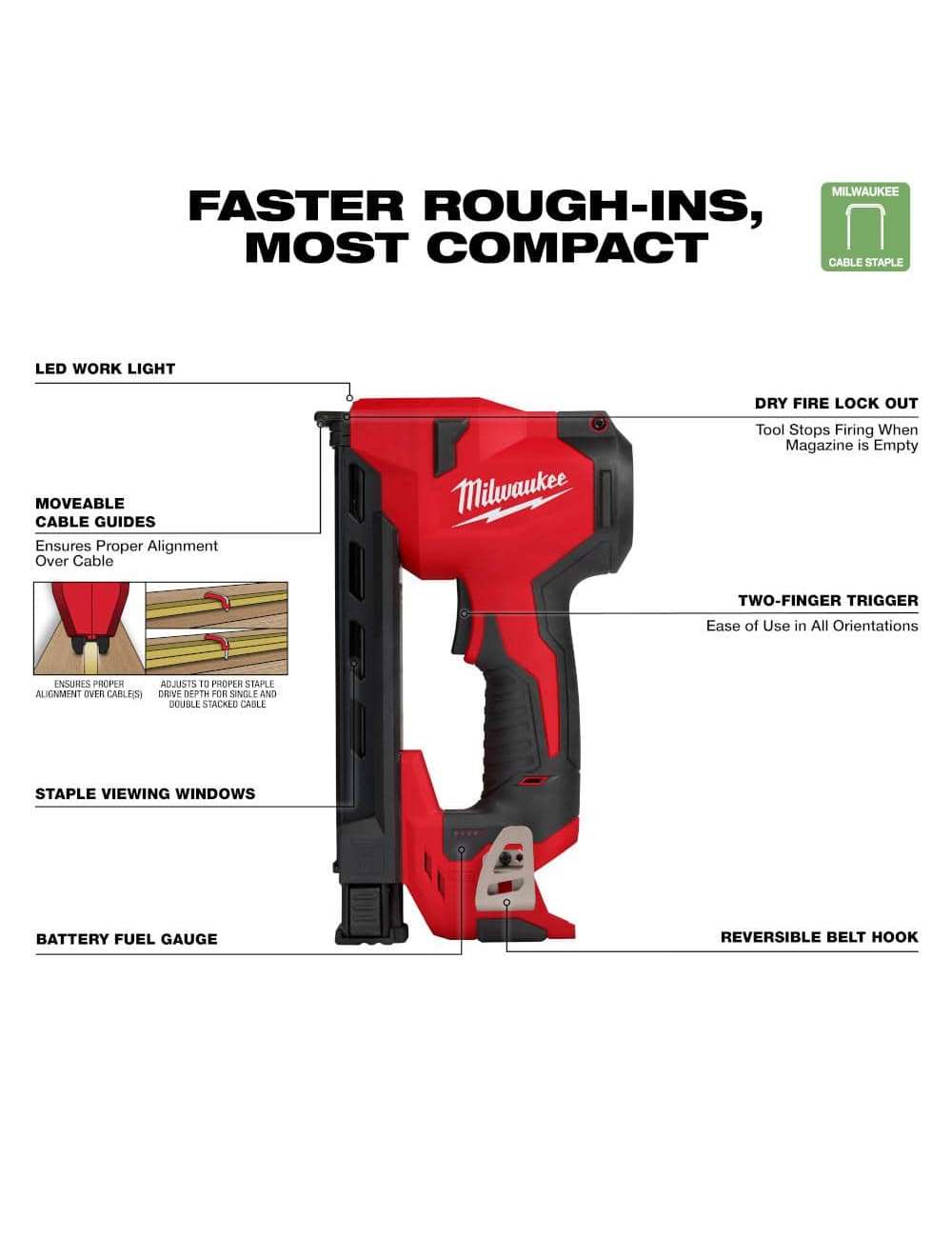 M12 12-Volt Lithium-Ion Cordless Cable Stapler (Tool-Only)