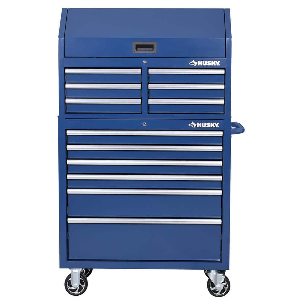 36 in. 12 Drawer Blue Tool Chest Combo