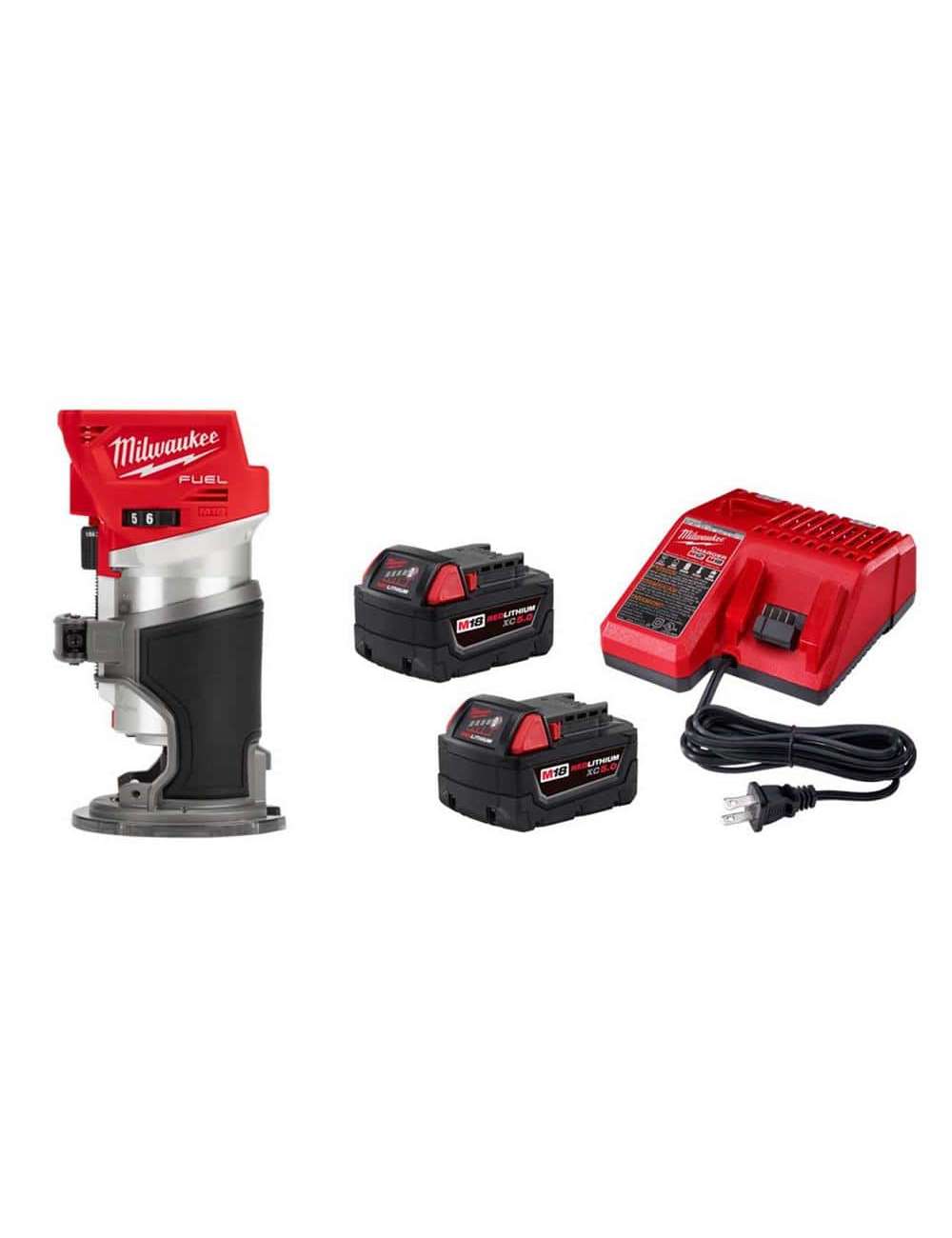 M18 FUEL 18V Lithium-Ion Brushless Cordless Compact Router w/(2) 5.0Ah Batteries & Charger