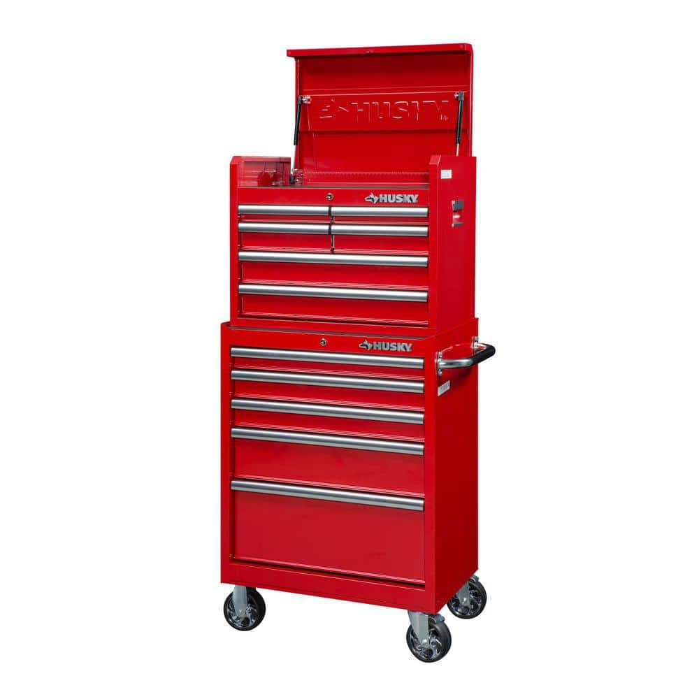 27 in. 11 Drawer Tool Chest and Cabinet Combo in. Red