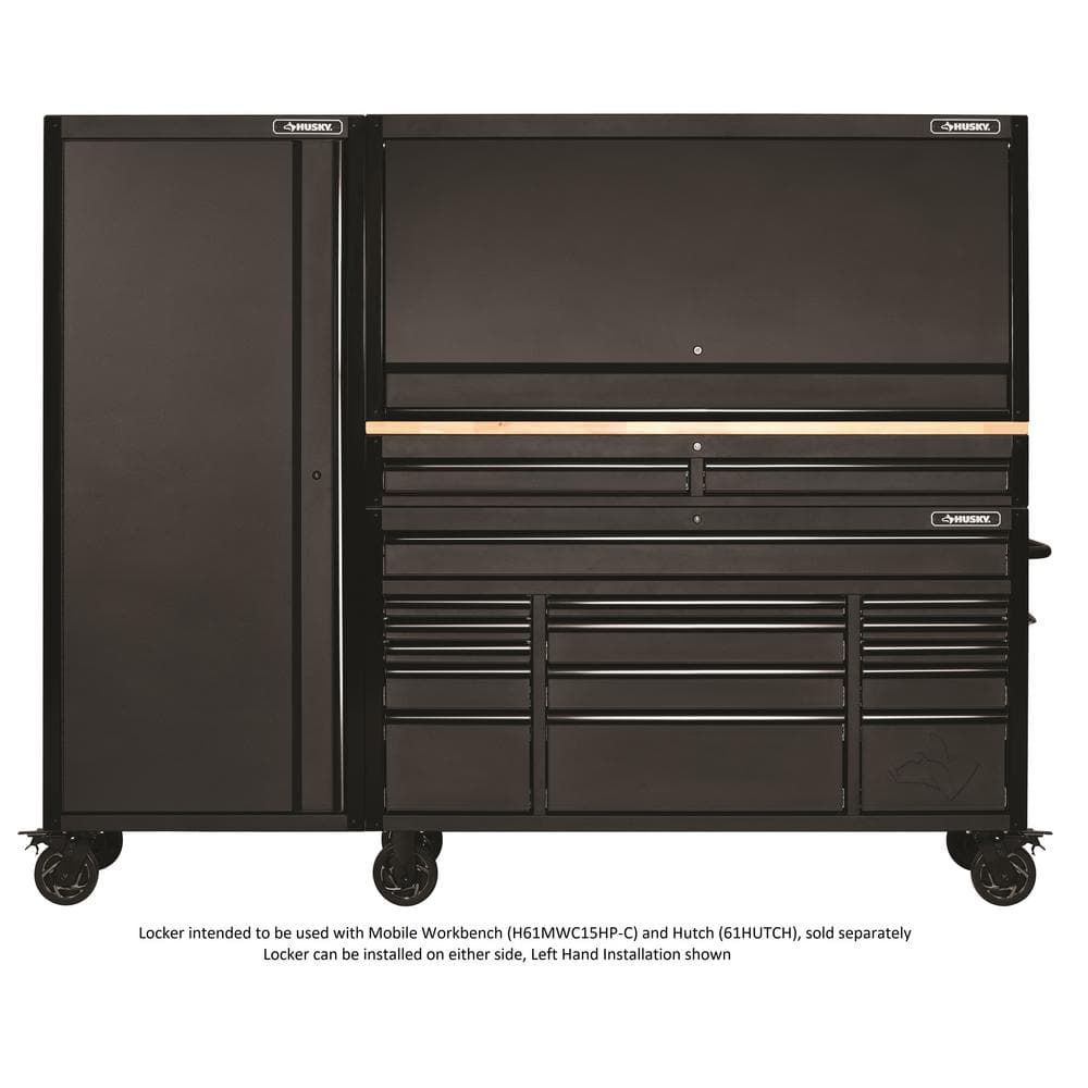 Heavy Duty 27 5 in. 4 Shelf Matte Black Rolling Side Tool Locker