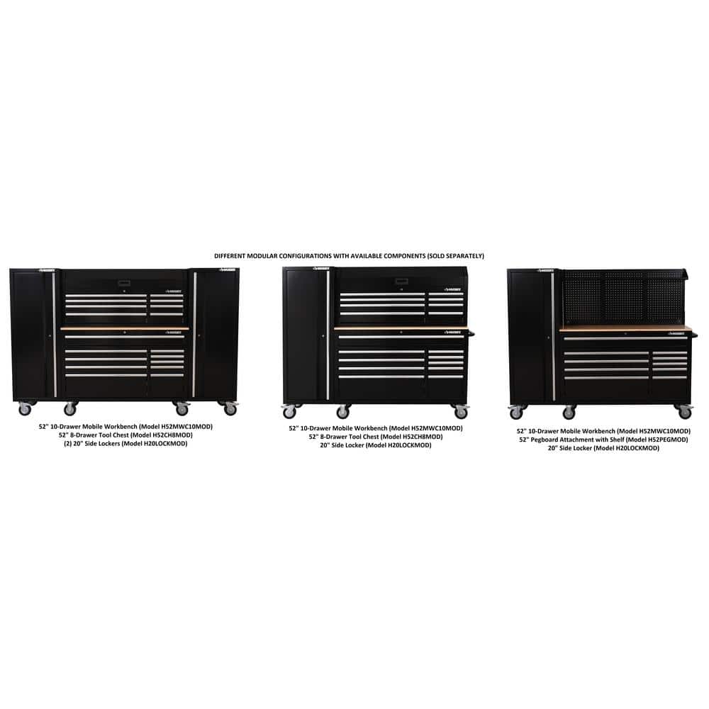 Modular 52 in. 8 Drawer Black Top Tool Chest