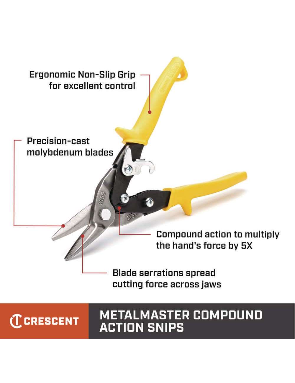 9-3/4 in. Compound Action Straight, Left, and Right Cut Aviation Snips