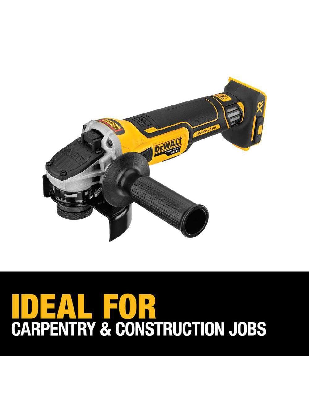 20V MAX XR Cordless Brushless 4.5 in. Slide Switch Small Angle Grinder with Kickback Brake (Tool Only)