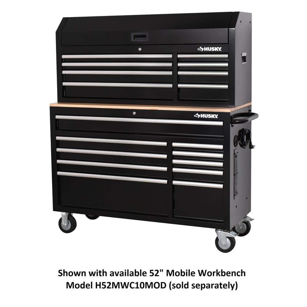 Modular 52 in. 8 Drawer Black Top Tool Chest