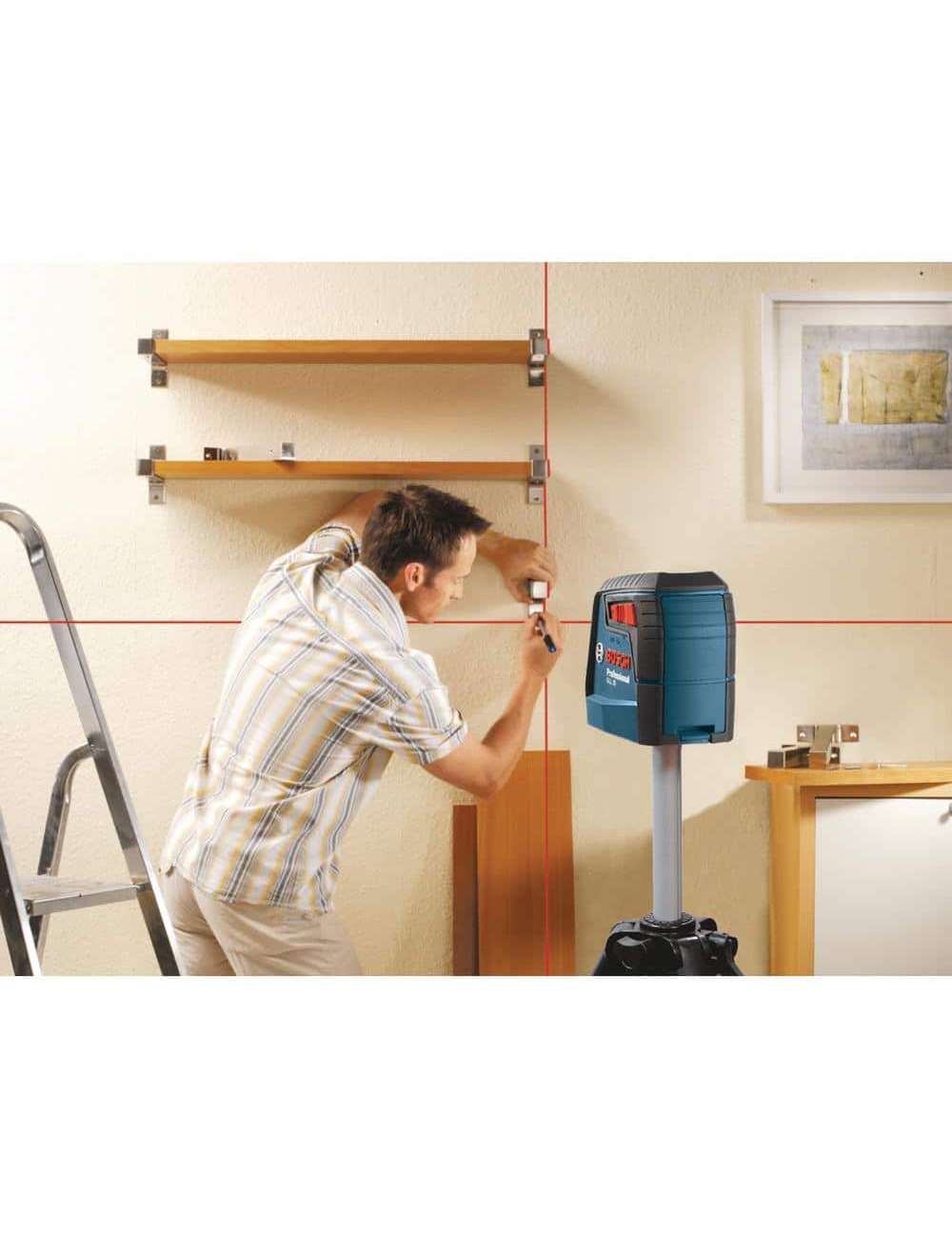 30 ft. Cross Line Laser Level Self Leveling with 360 Degree Flexible Mounting Device and Carrying Pouch
