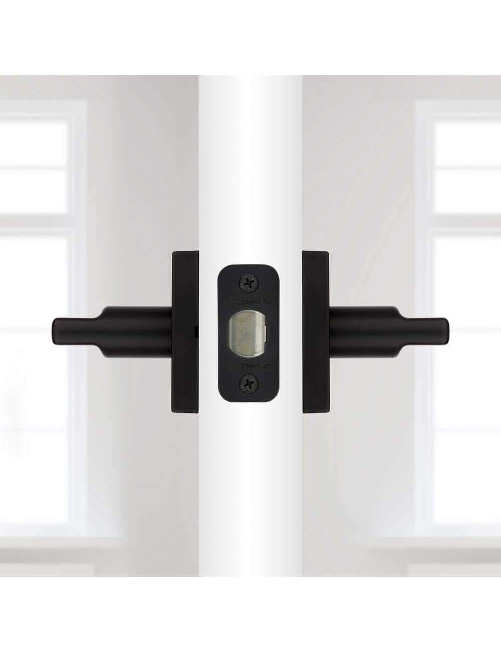 Halifax Square Matte Black Hall/Closet Door Lever (4-Pack)