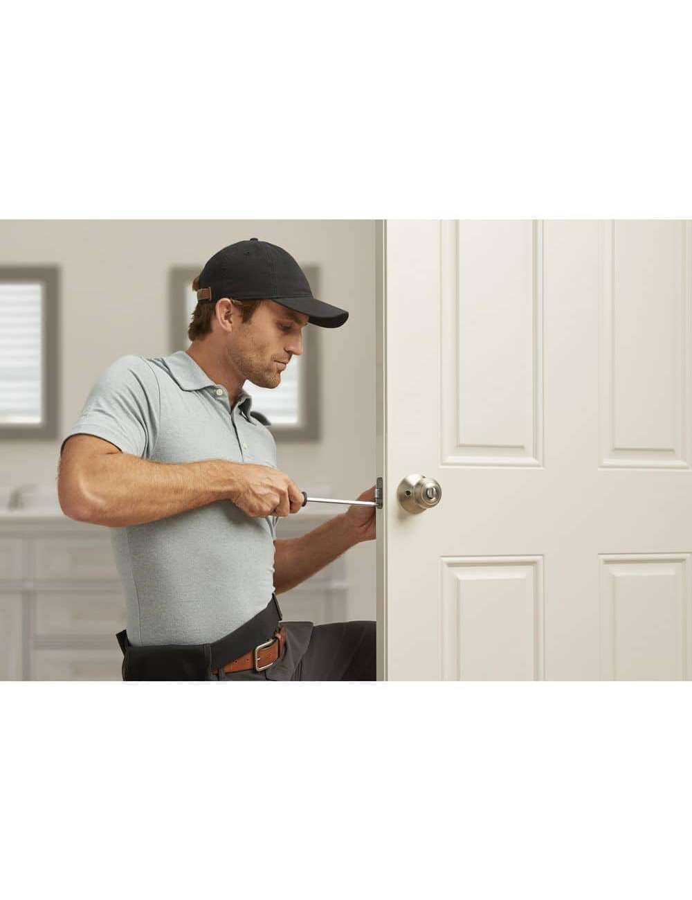 Hartford Satin Nickel Bed/Bath Door Knob Contractor Pack (6-Pack)