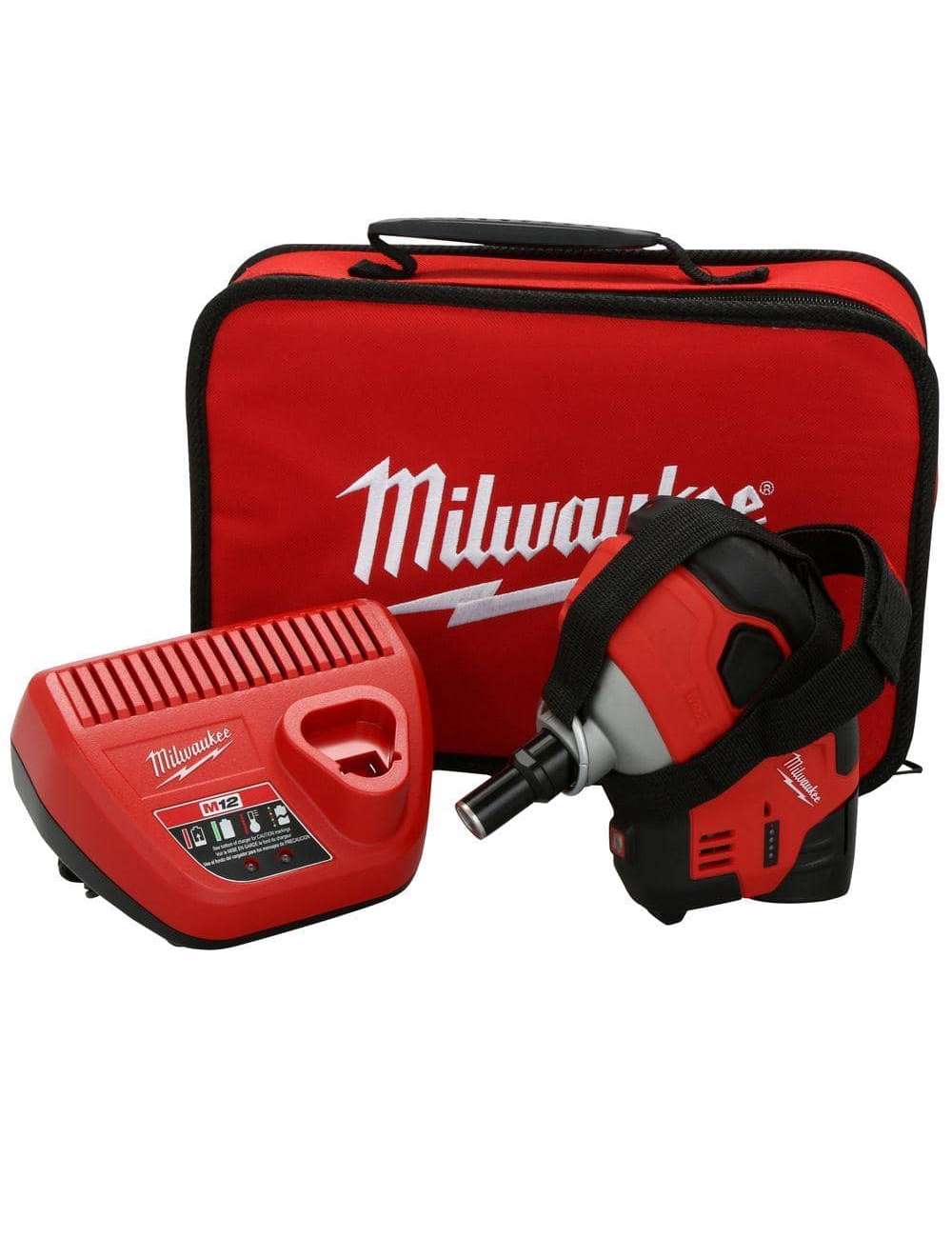 M12 12-Volt Lithium-Ion Cordless Palm Nailer Kit with One 1.5Ah Battery, Charger and Tool Bag