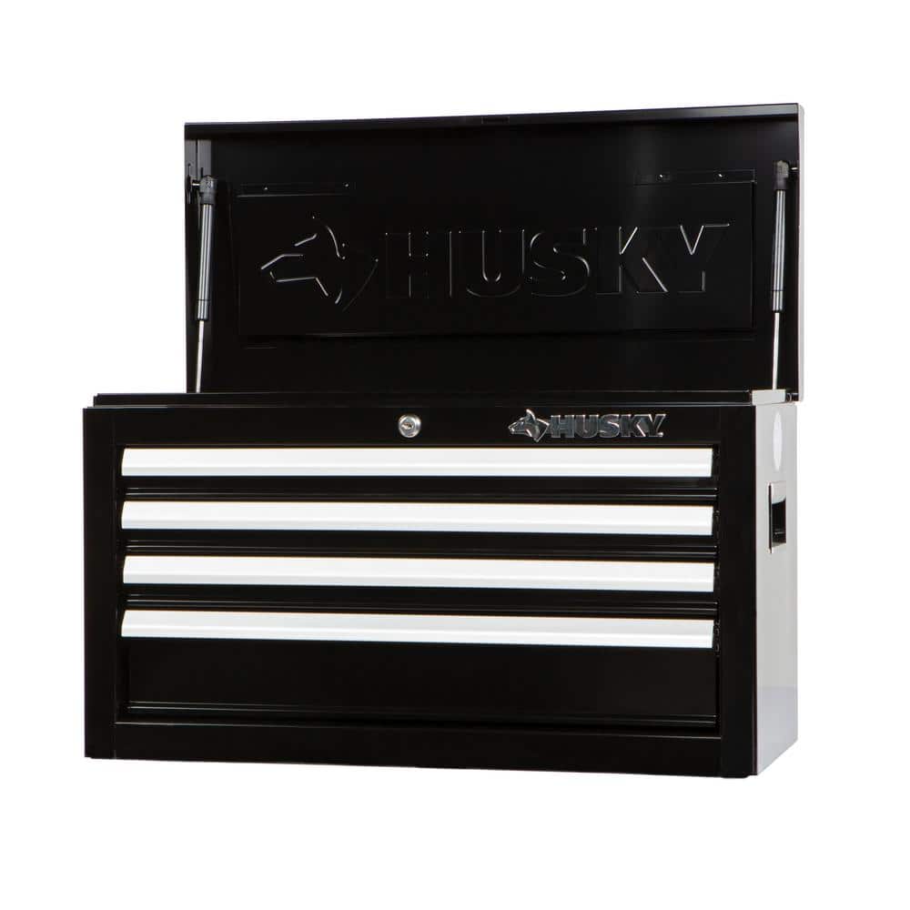 26 in. W x 12 in. D Standard Duty 4 Drawer Top Tool Chest in. Gloss Black