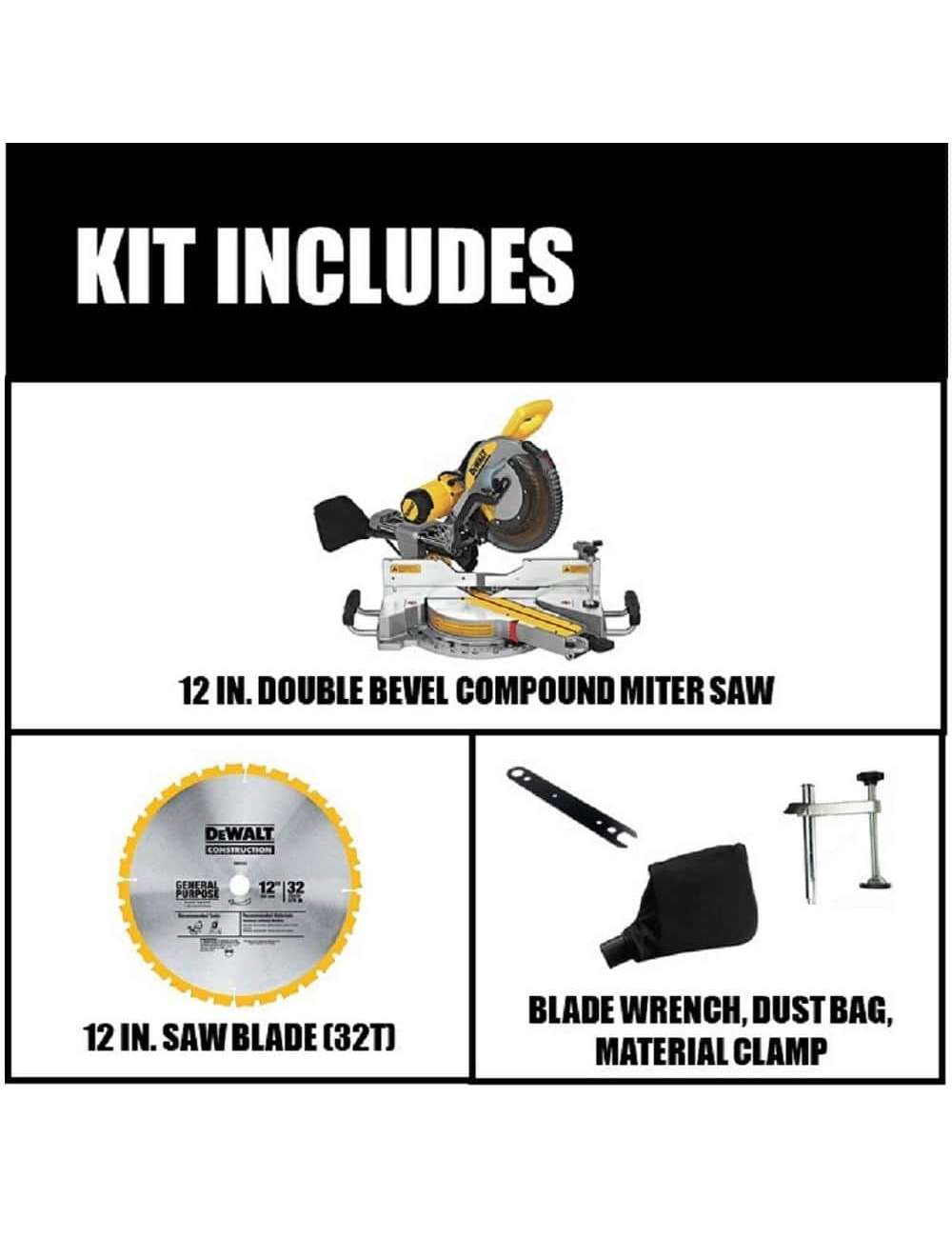 15 Amp Corded 12 in. Double Bevel Sliding Compound Miter Saw, Blade Wrench and Material Clamp