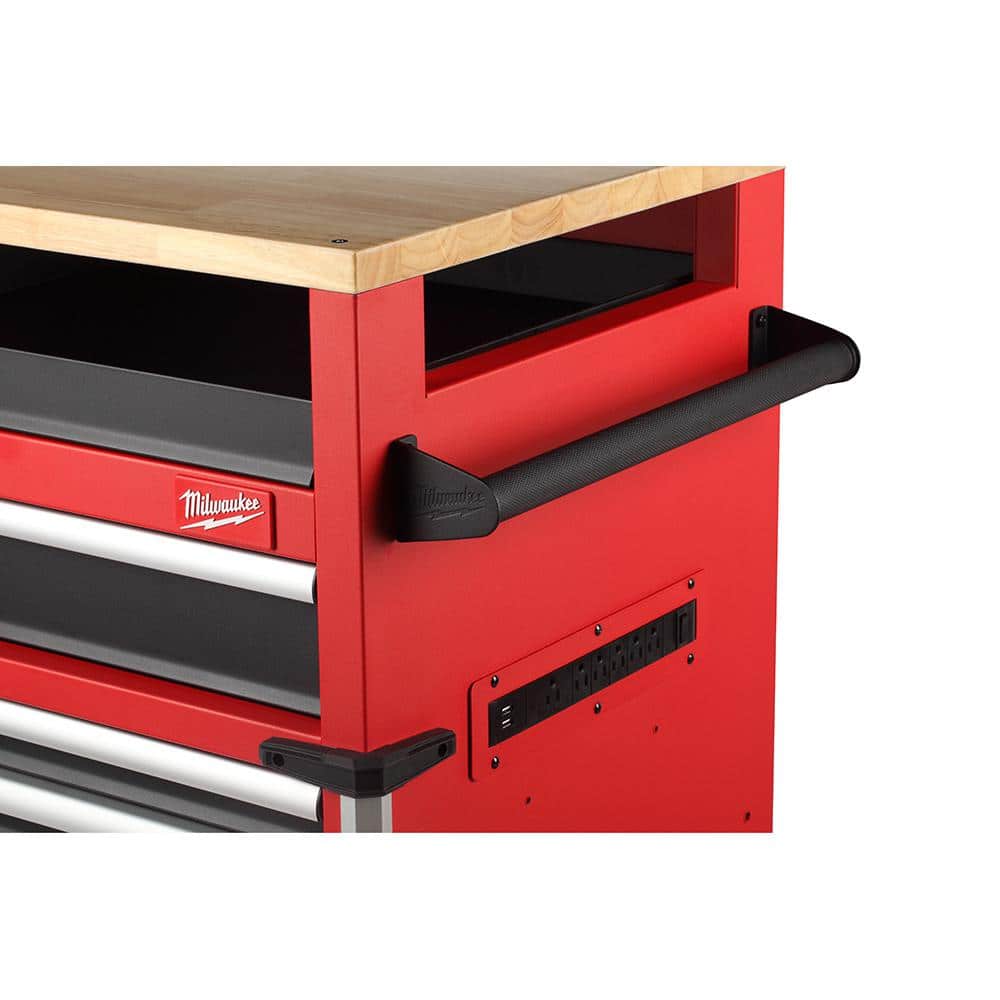High Capacity 52 in. 11 Drawer Tool Chest Mobile Workbench Cabinet Clamp Ready Wood Top