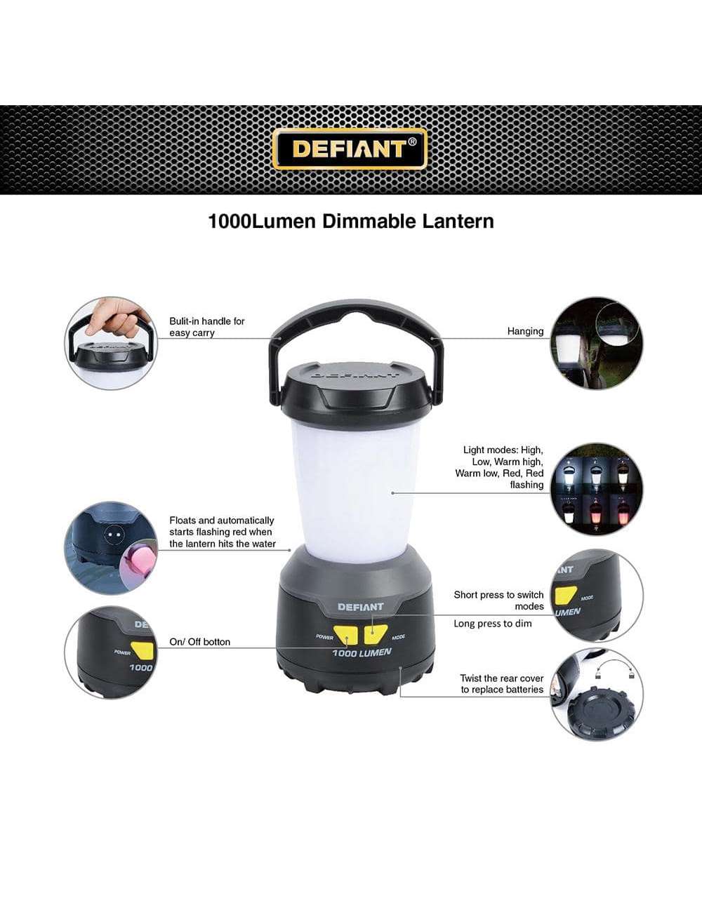 1000 Lumens Floating Weatherproof LED Lantern