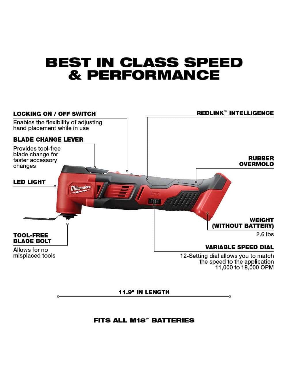 M18 18V Lithium-Ion Cordless Oscillating Multi-Tool (Tool-Only)