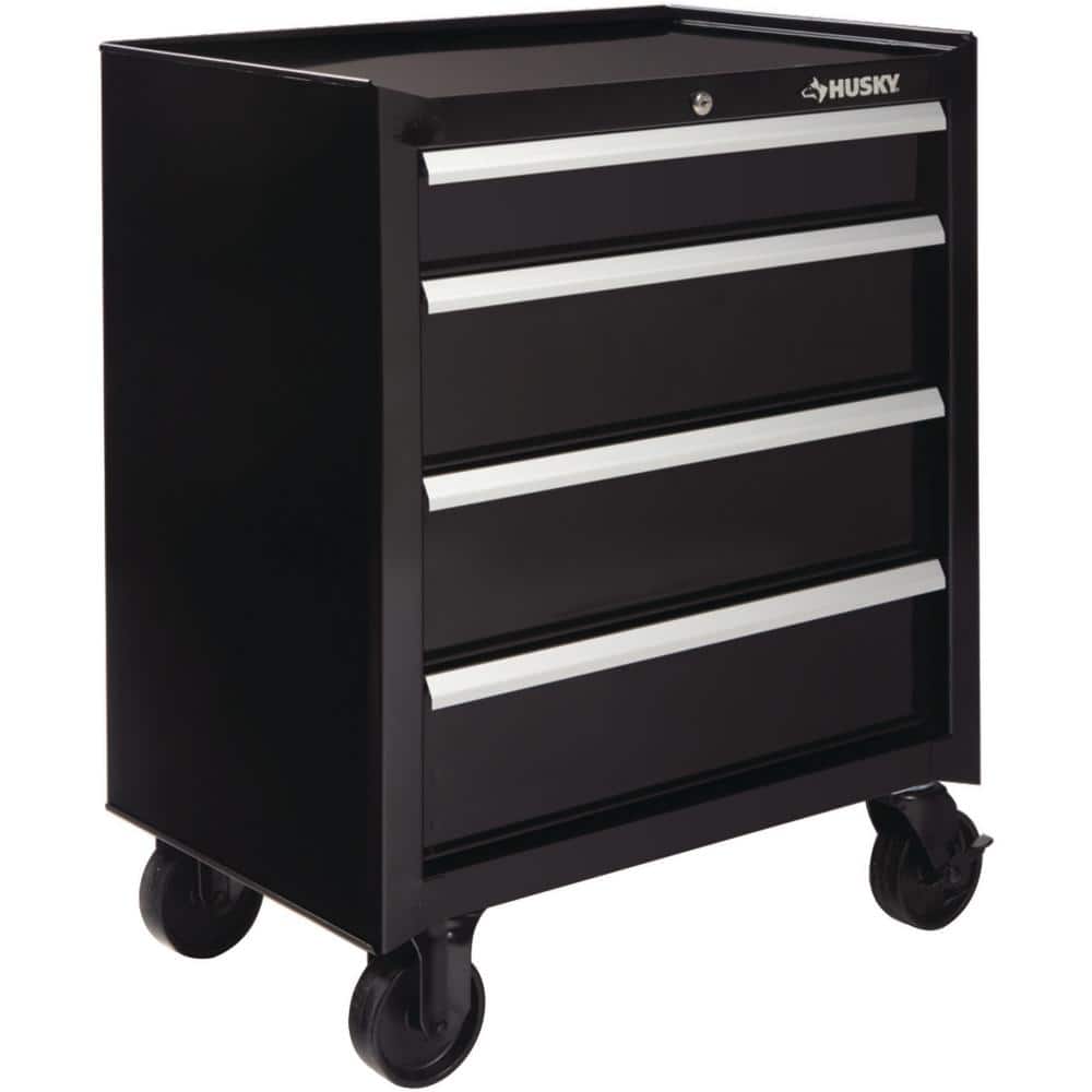 26.5 in. W x 18 in. D Standard Duty 4 Drawer Rolling Tool Cabinet in. Gloss Black