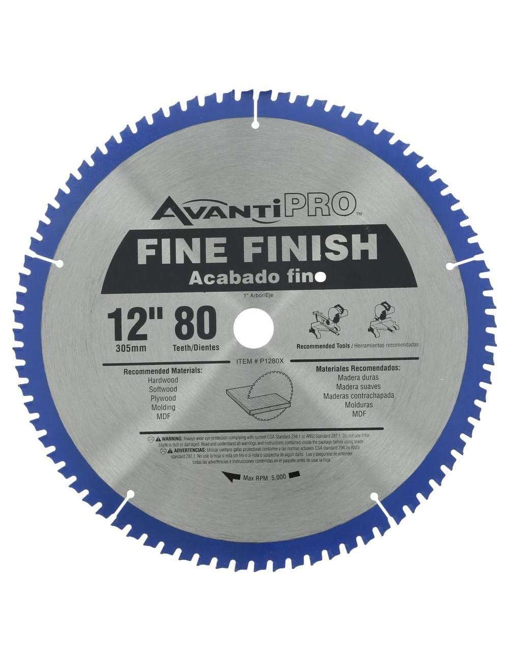 12 in. x 80-Tooth Fine Finish Circular Saw Blade (2-Pack)