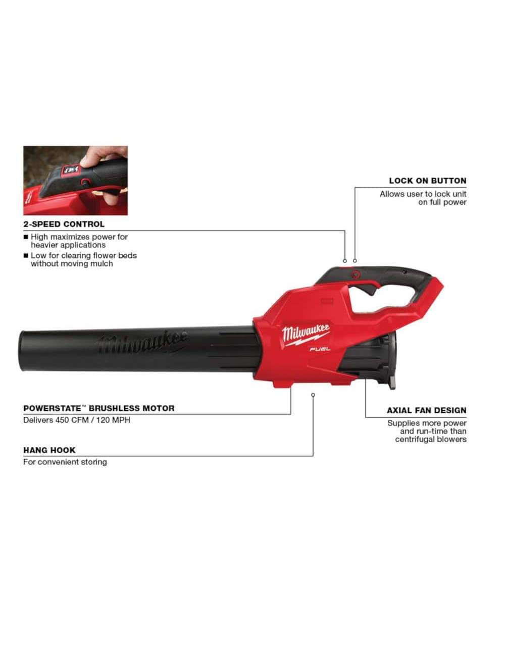 M18 FUEL 120 MPH 450 CFM 18-Volt Lithium-Ion Brushless Cordless Handheld Blower (Tool-Only)