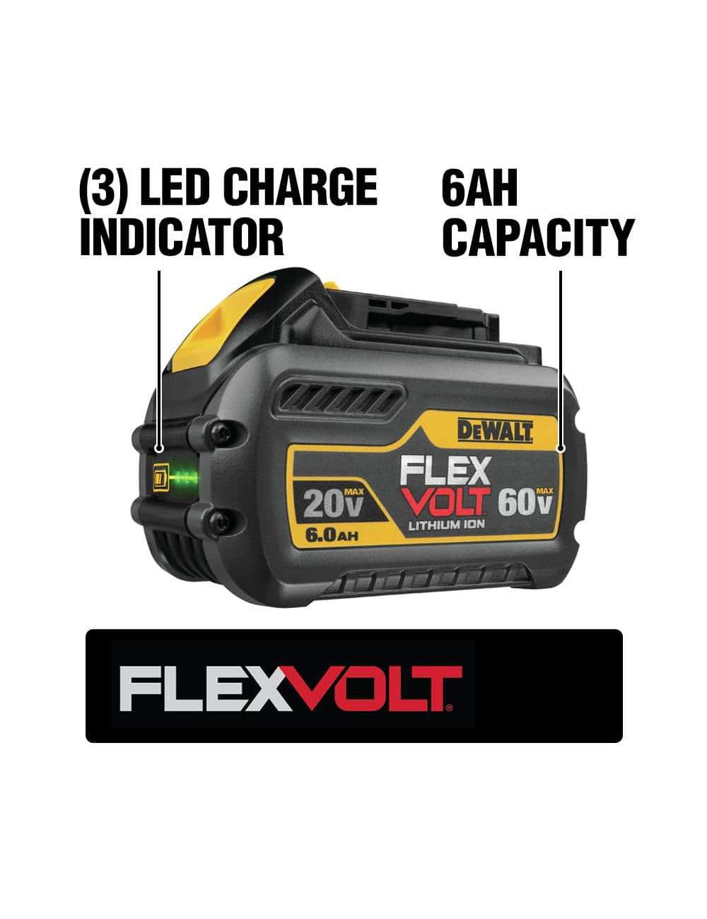 FLEXVOLT 20V/60V MAX Lithium-Ion 6.0Ah Battery Pack