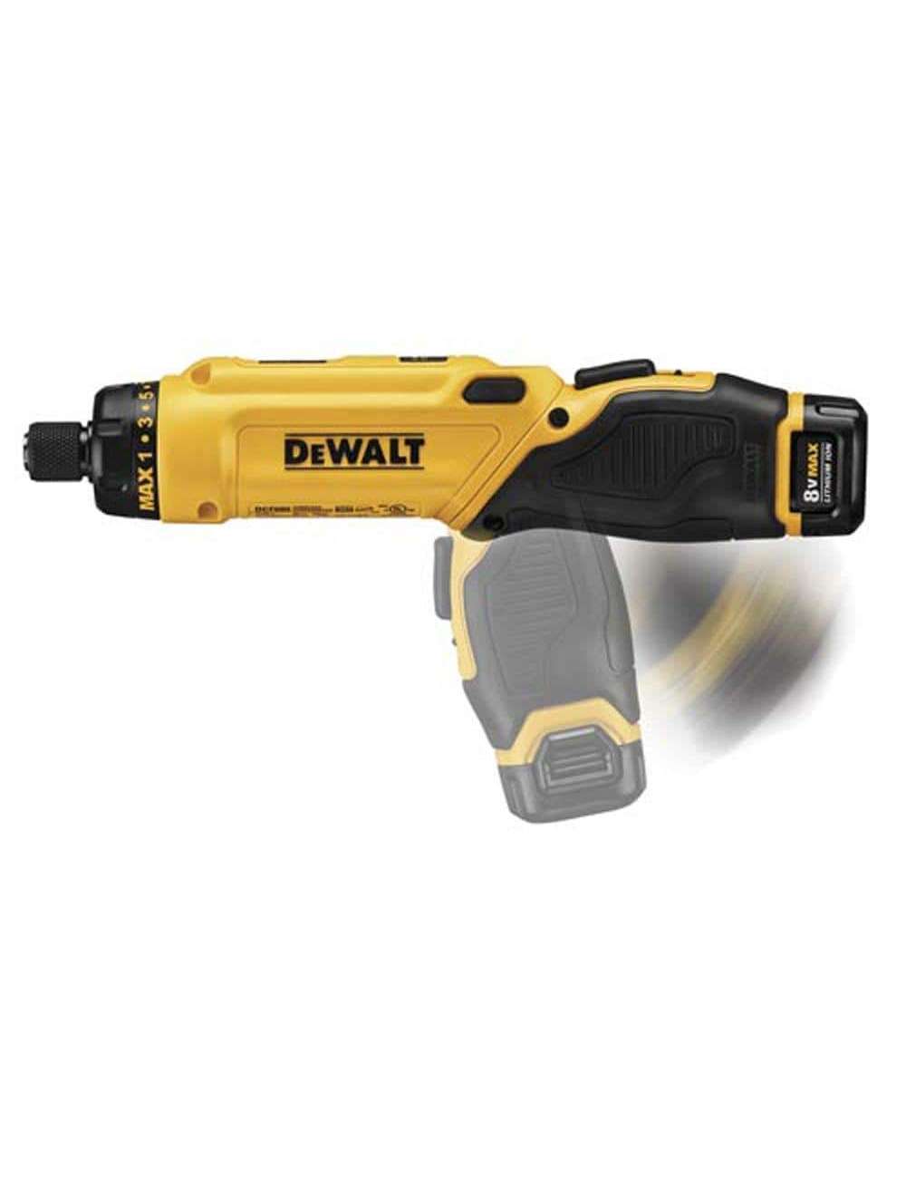 8V MAX Cordless Gyroscopic Screwdriver with Adjustable Handle, (2) 1.0Ah Batteries, Charger, and Bag