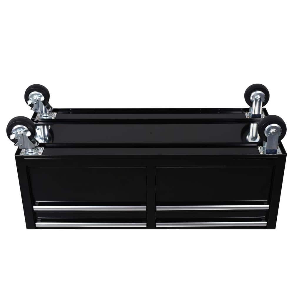 46 in. W x 18 in. D 9 Drawer Black Mobile Workbench Cabinet