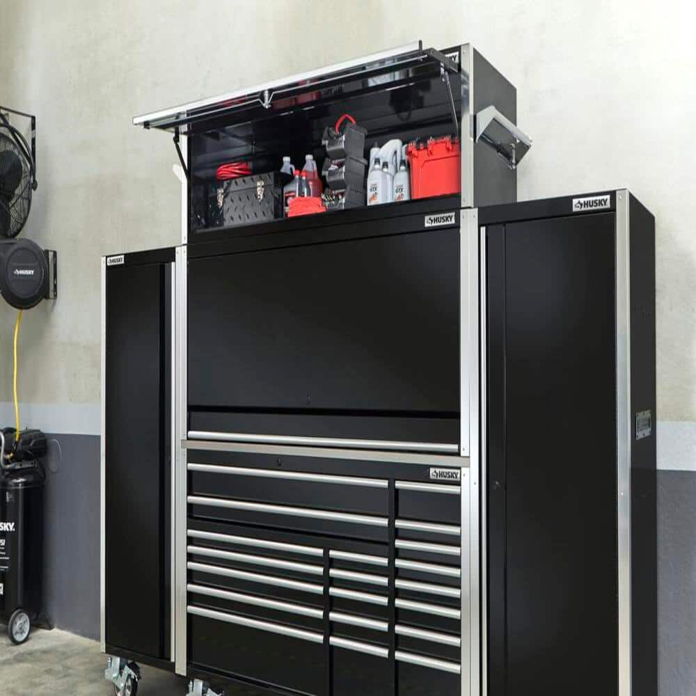 72 in. W Professional Duty Tool Workbench Top Locker in. Black