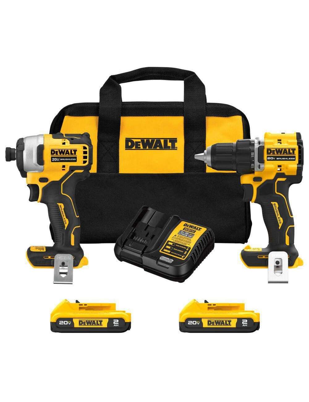 ATOMIC 20-Volt MAX Lithium-Ion Cordless Combo Kit (2-Tool) with (2) 2.0Ah Batteries, Charger and Bag
