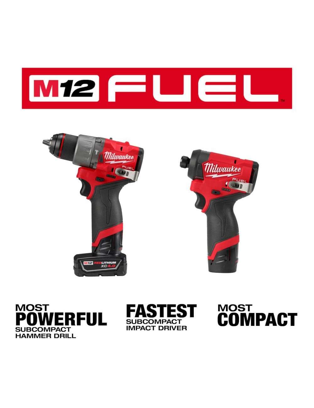M12 FUEL 12-Volt Lithium-Ion Brushless Cordless Hammer Drill and Impact Driver Combo Kit w/M12 ROVER Service Light