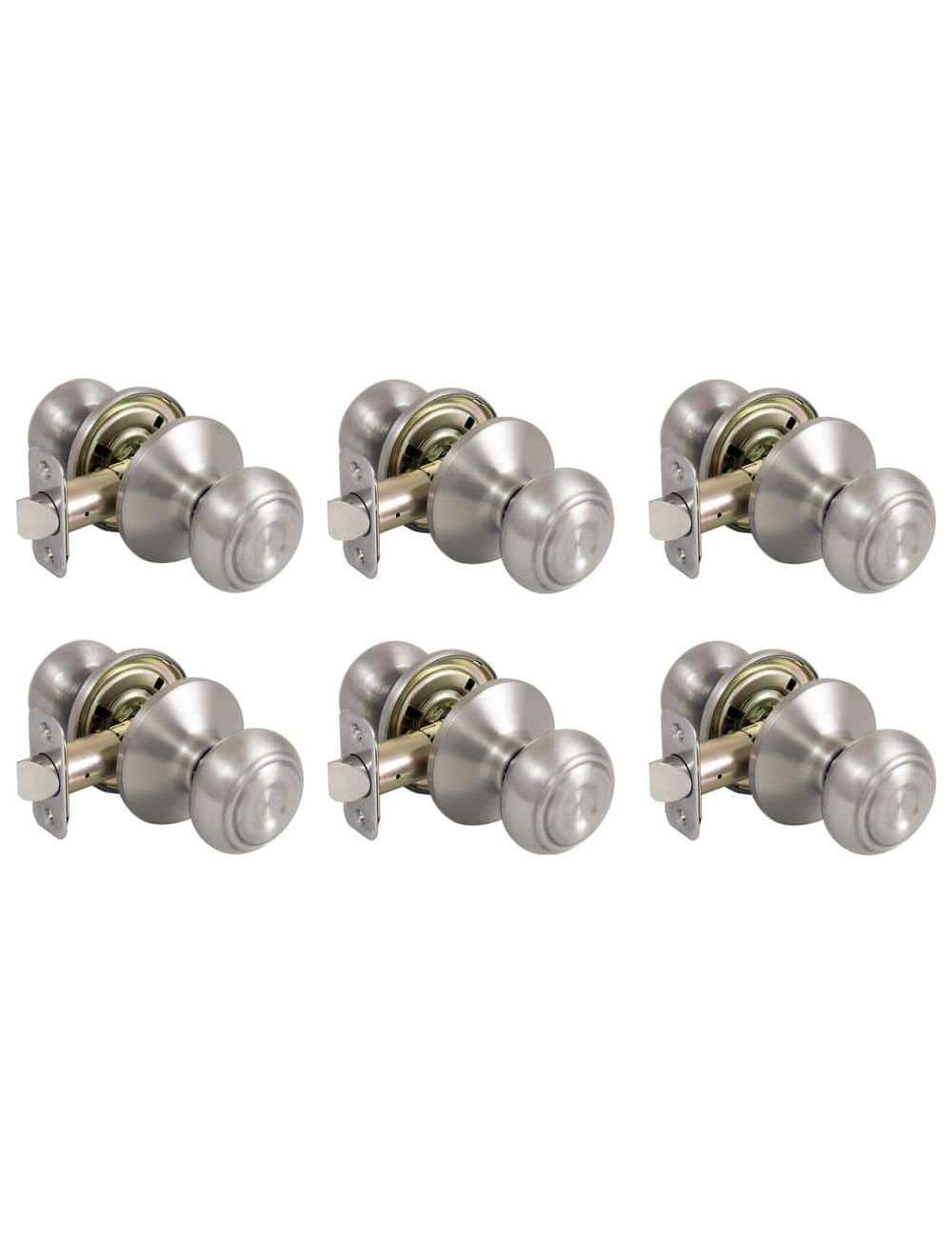 Hartford Satin Nickel Hall/ Closet Door Knob Contractor Pack (6-Piece)