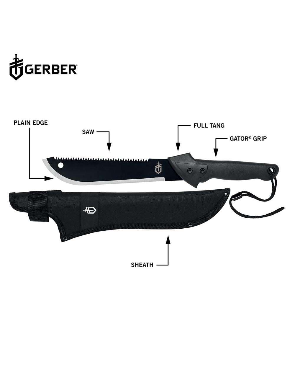 Gator Machete Jr with 10.75 in. Blade (Sheath Included)