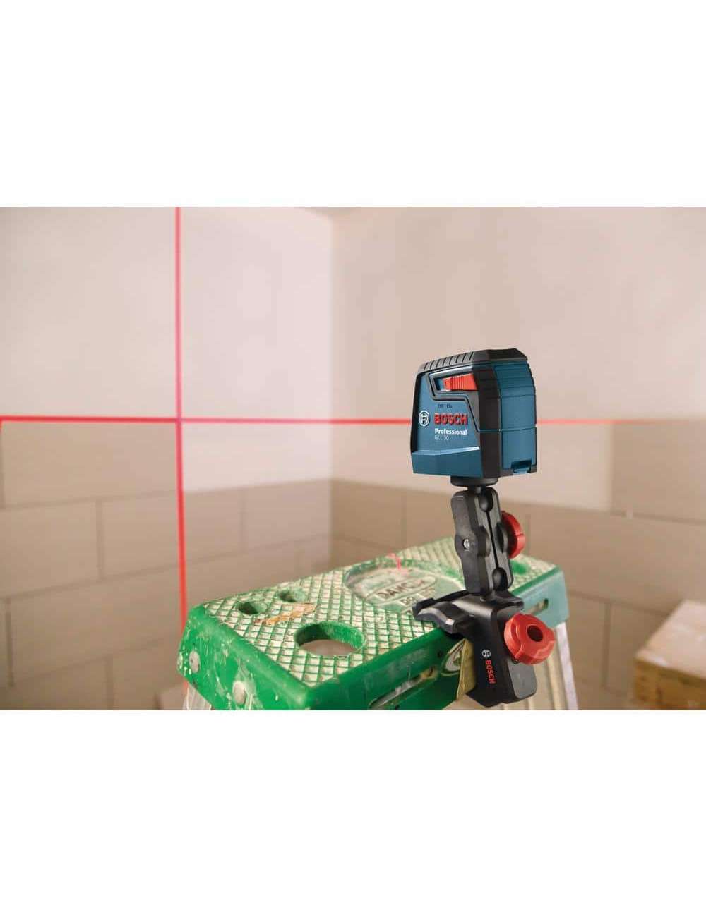 30 ft. Cross Line Laser Level Self Leveling with 360 Degree Flexible Mounting Device and Carrying Pouch