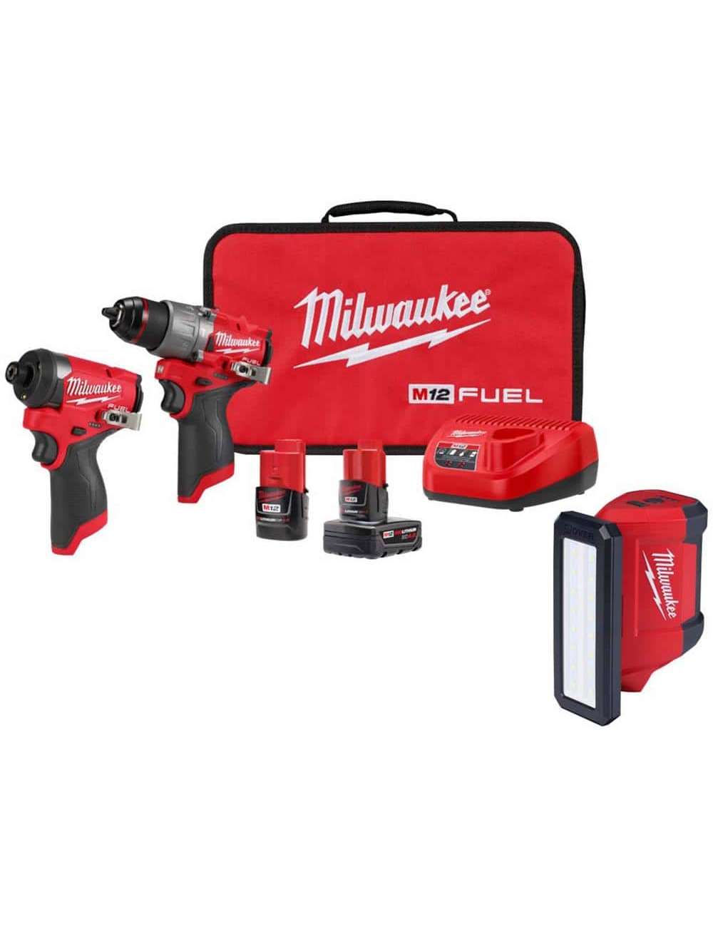 M12 FUEL 12-Volt Lithium-Ion Brushless Cordless Hammer Drill and Impact Driver Combo Kit w/M12 ROVER Service Light